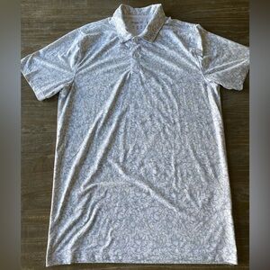 Men’s Abercrombie & Fitch White Floral Pattern Polo Shirt Size Medium Tall